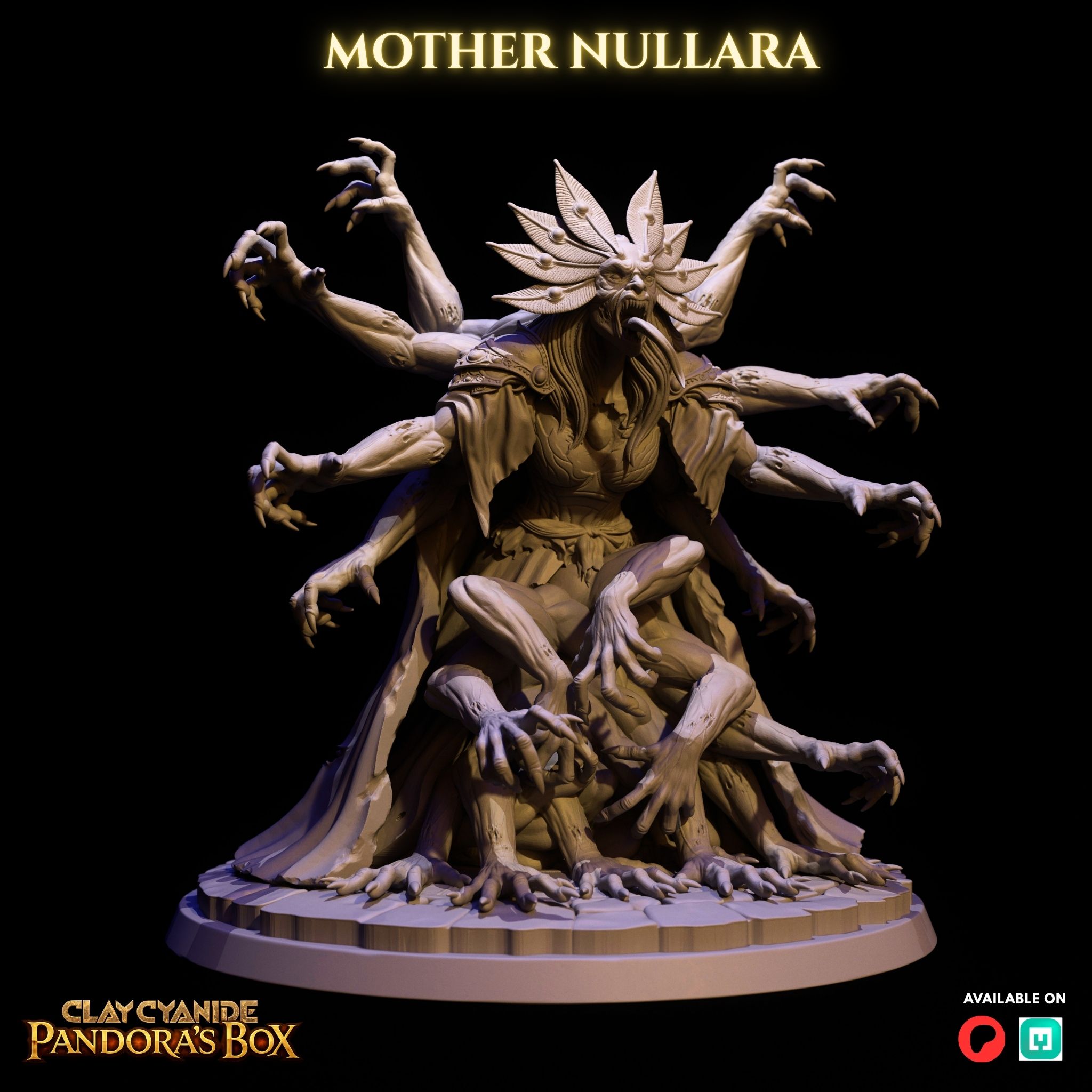 Mother Nullara STL miniature angle 5 — close-up of facial detail and crown